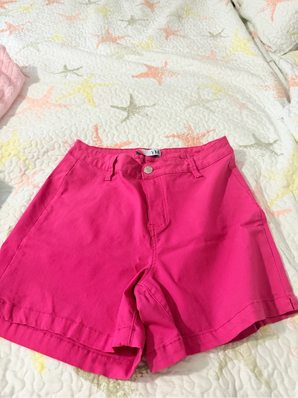 YMI Hot Pink High-Rise Bermuda Shorts